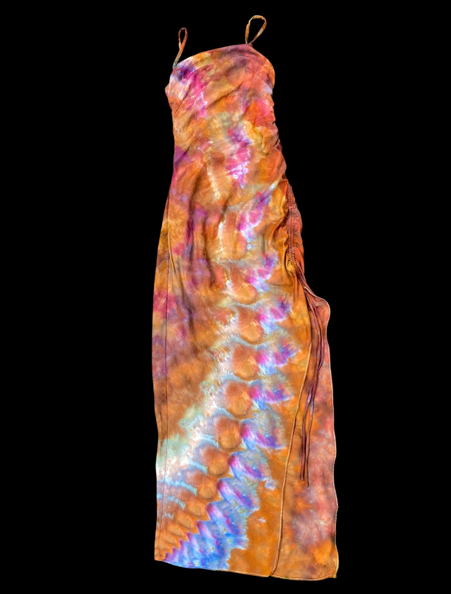 Cosmic Rolled Side Split Ice Tie Dyed Dress