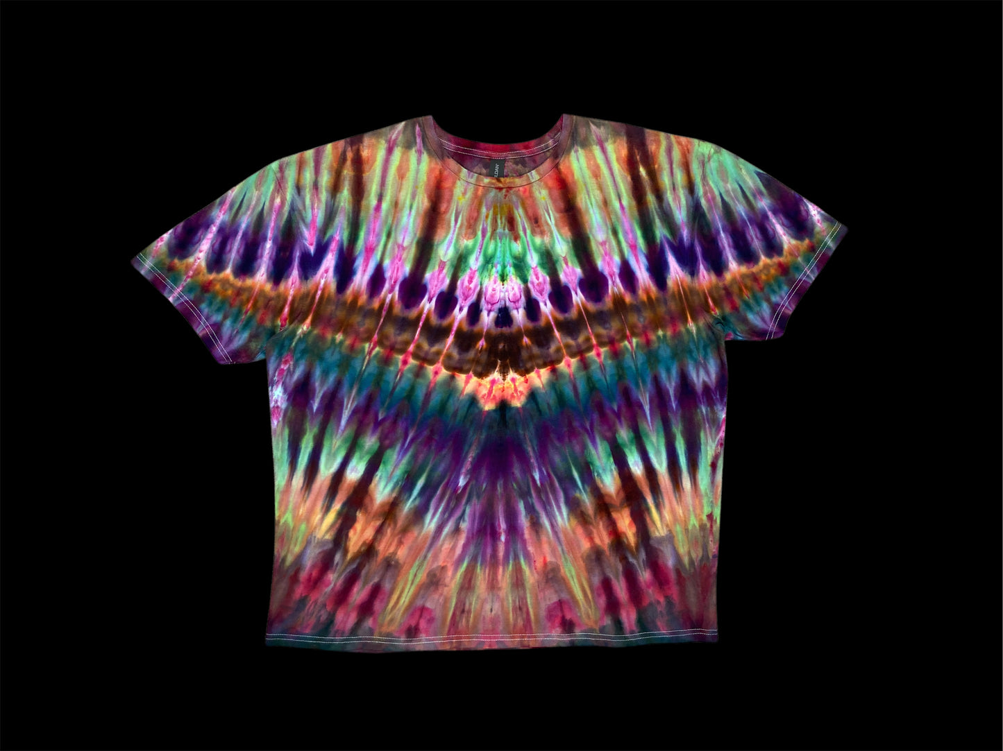 Split Pleated Ice Tie Dye T Shirt