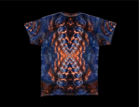 Spacial Bloom & X Rippled Spine Ice Tie Dye T-Shirt Large