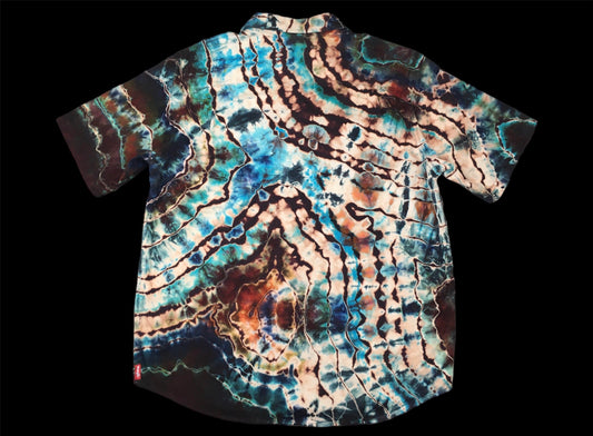 Reverse Ice Dyed Geode Button up