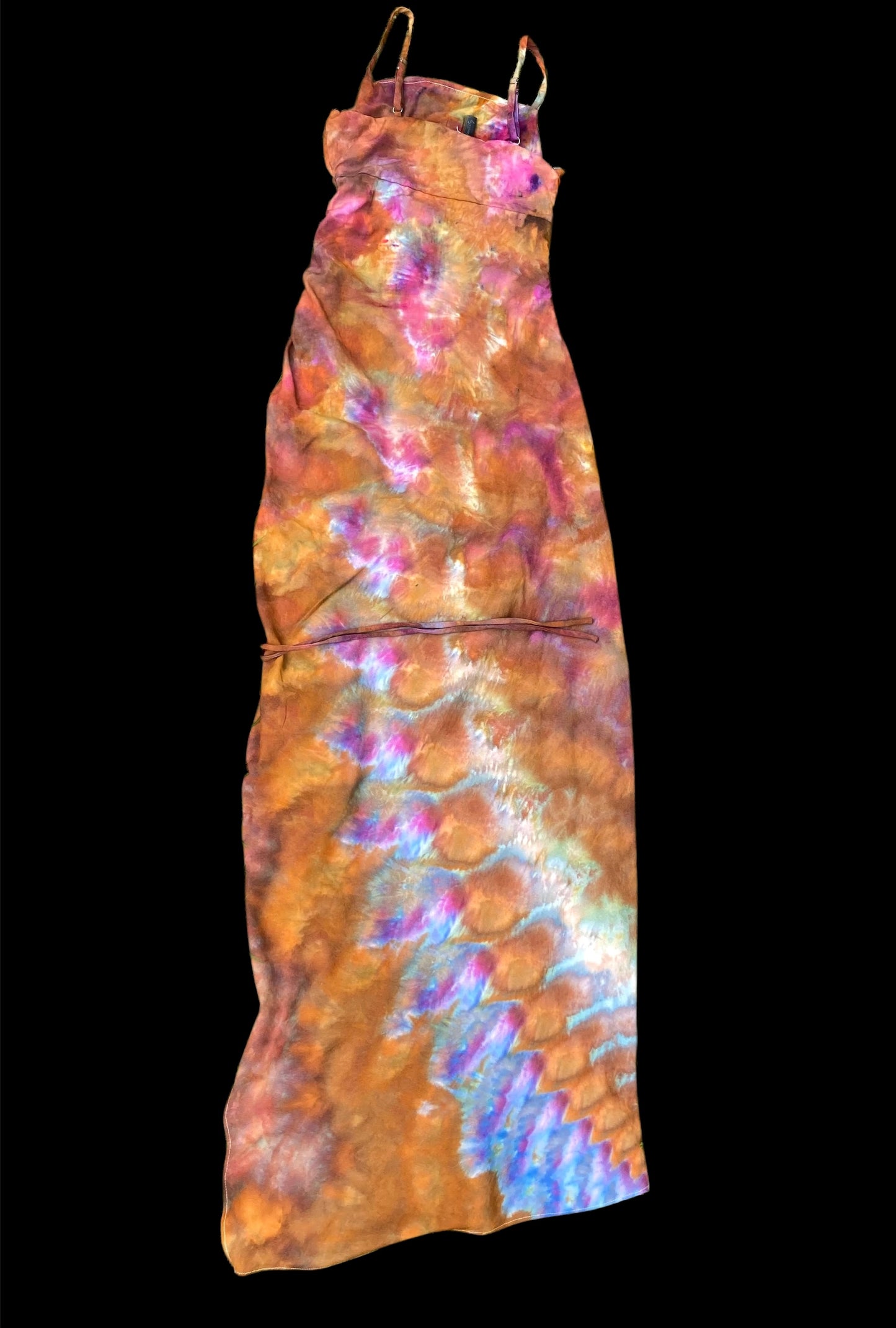 Cosmic Rolled Side Split Ice Tie Dyed Dress