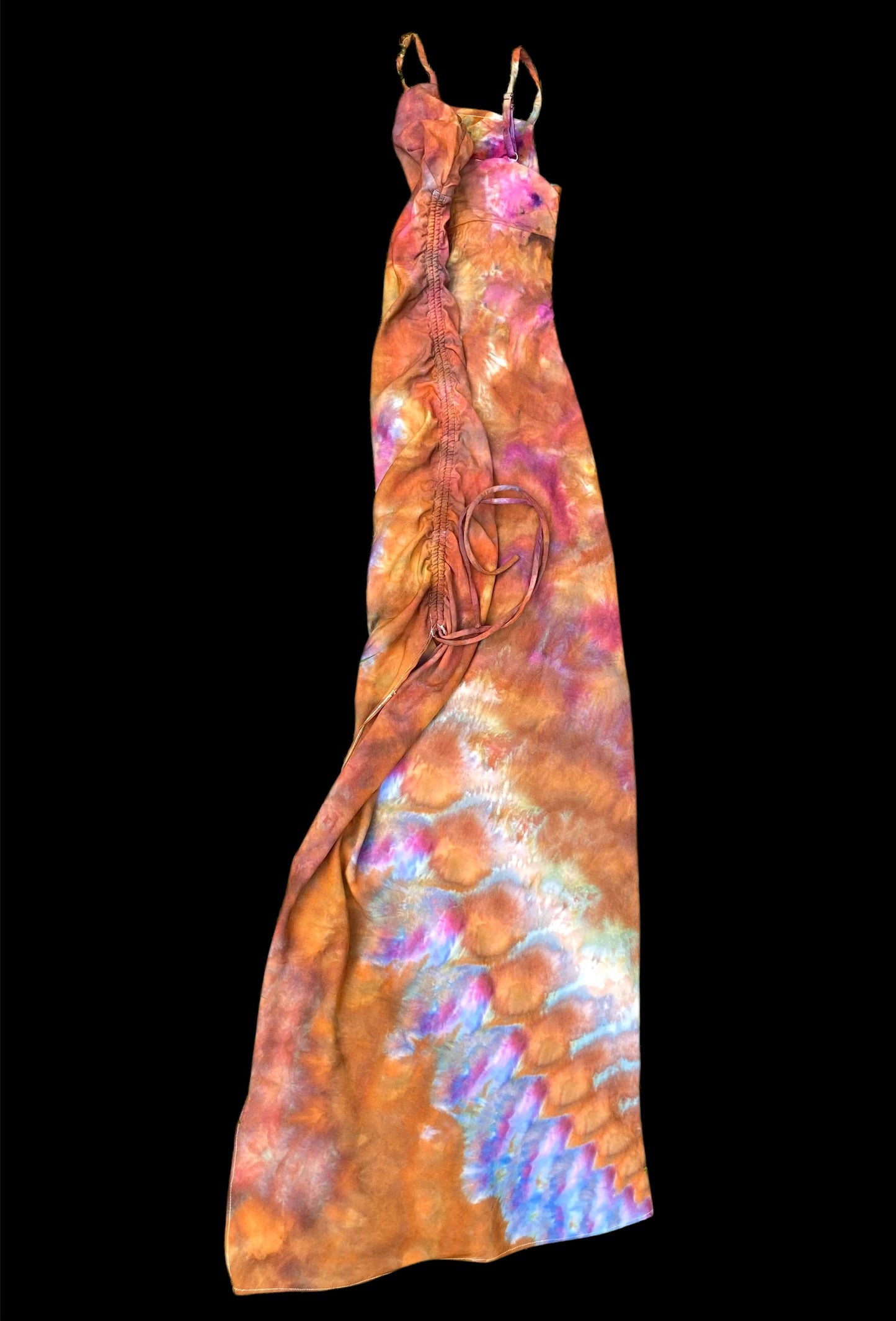 Cosmic Rolled Side Split Ice Tie Dyed Dress