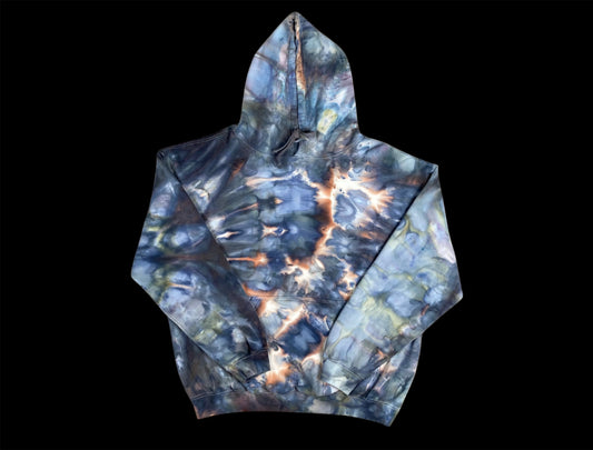 Side Spiral Pillars & Lava Ice Tie Dye XL Hoodie