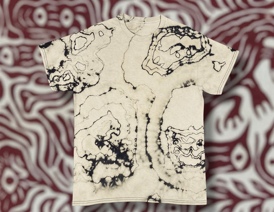 Abstract Midwest Reverse Tie Dye Block Printed T-Shirt