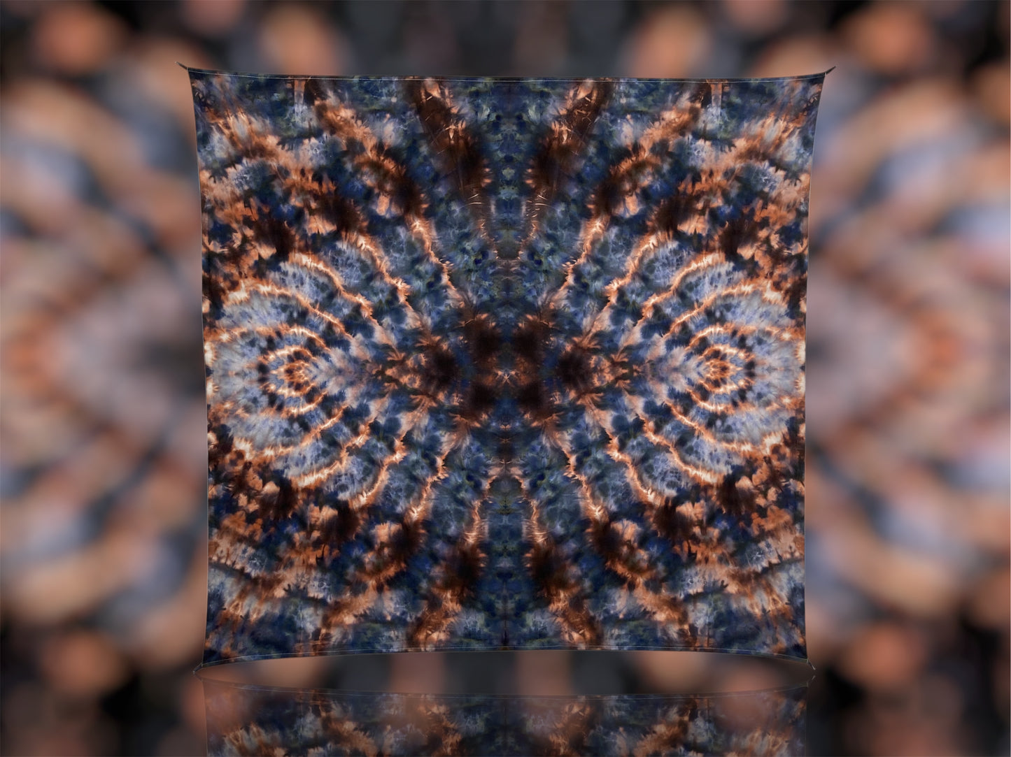 Abstract Pillars 58”x58” Ice Tie Dye Tapestry