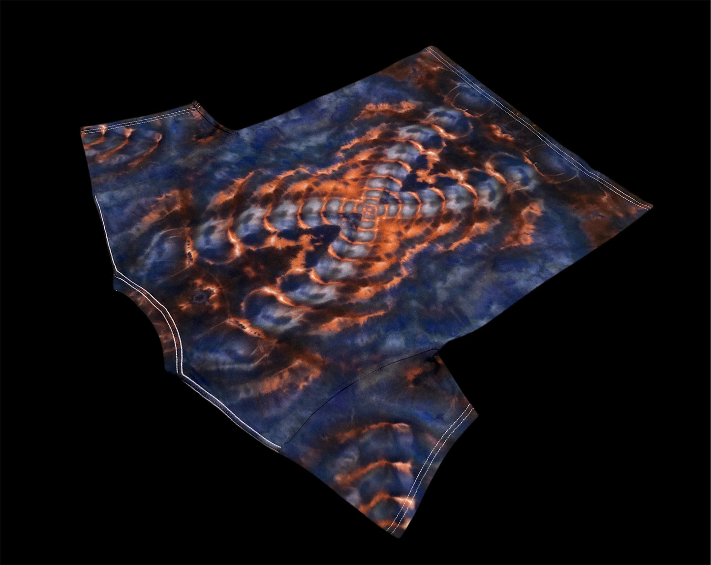 Spacial Bloom & X Rippled Spine Ice Tie Dye T-Shirt Large