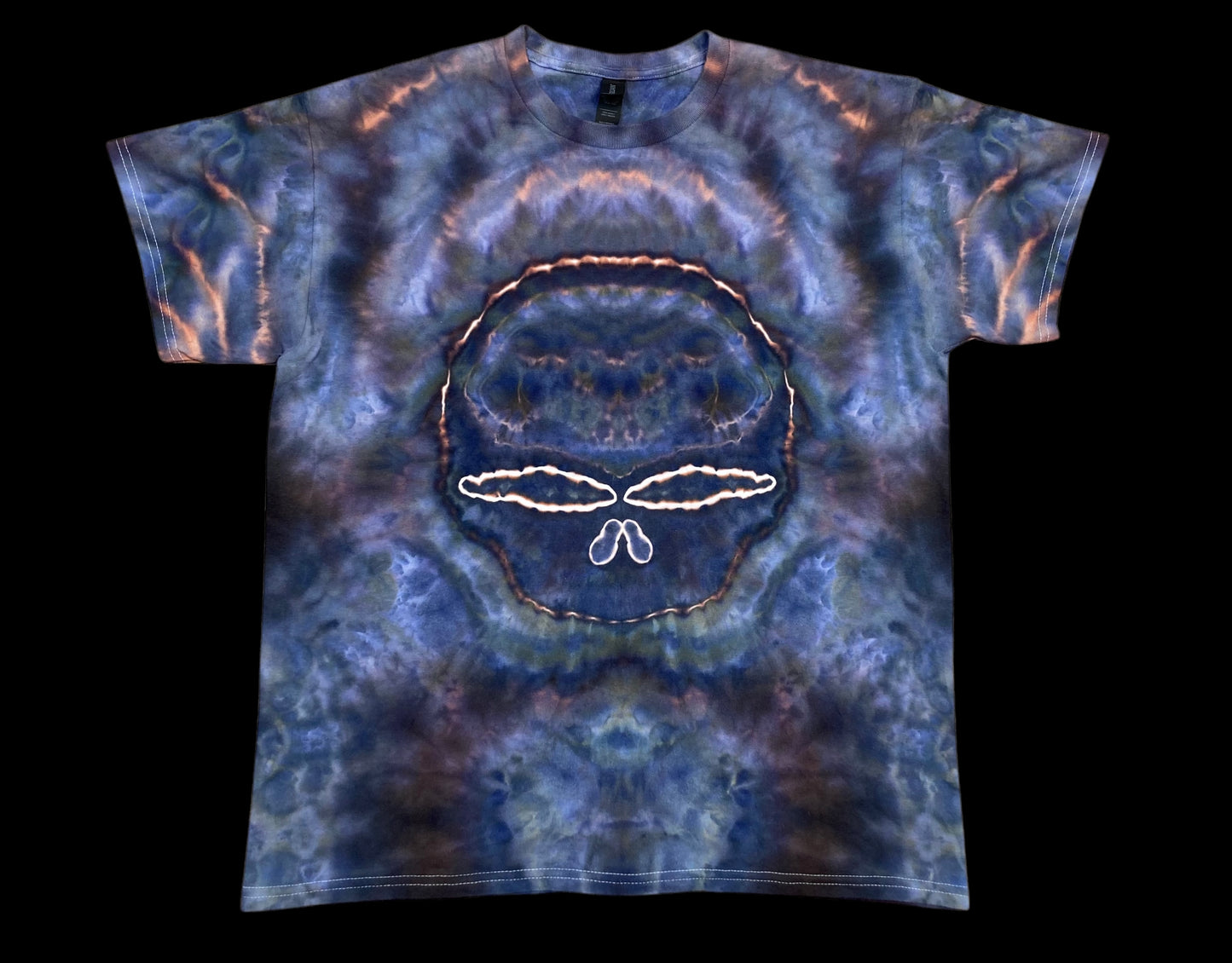 Abstract Blooming Stealie Skull Ice Tie Dye T-Shirt