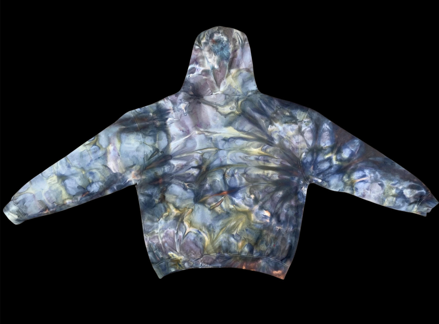 Side Spiral Pillars & Lava Ice Tie Dye XL Hoodie