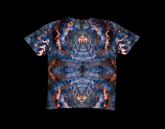 Spacial Bloom With Ripple Spine Ice Tie Dye T-Shirt