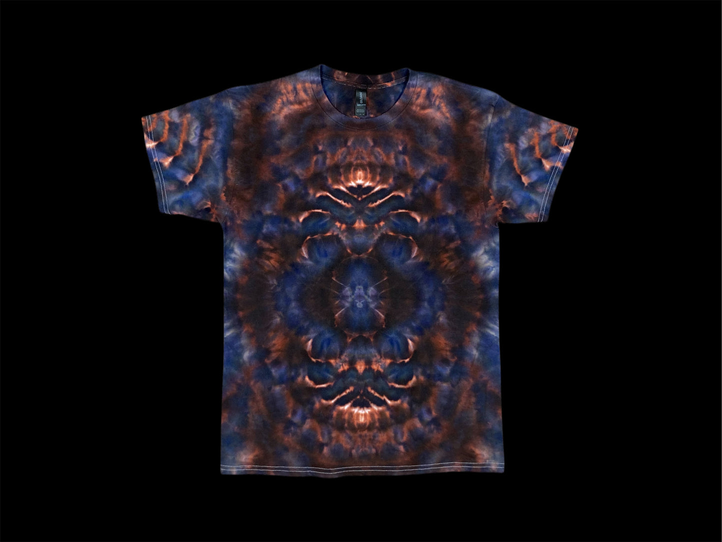 Spacial Bloom & X Rippled Spine Ice Tie Dye T-Shirt Large