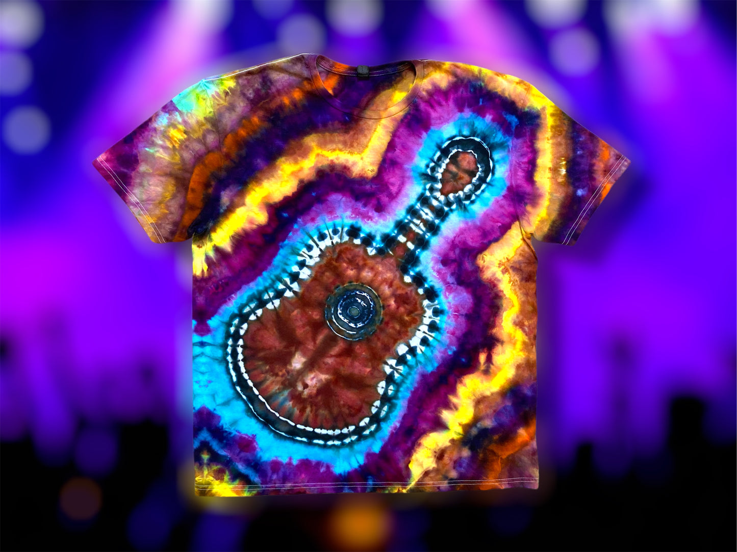 Rock & Roll Ice Tie Dye Guitar T-Shirt