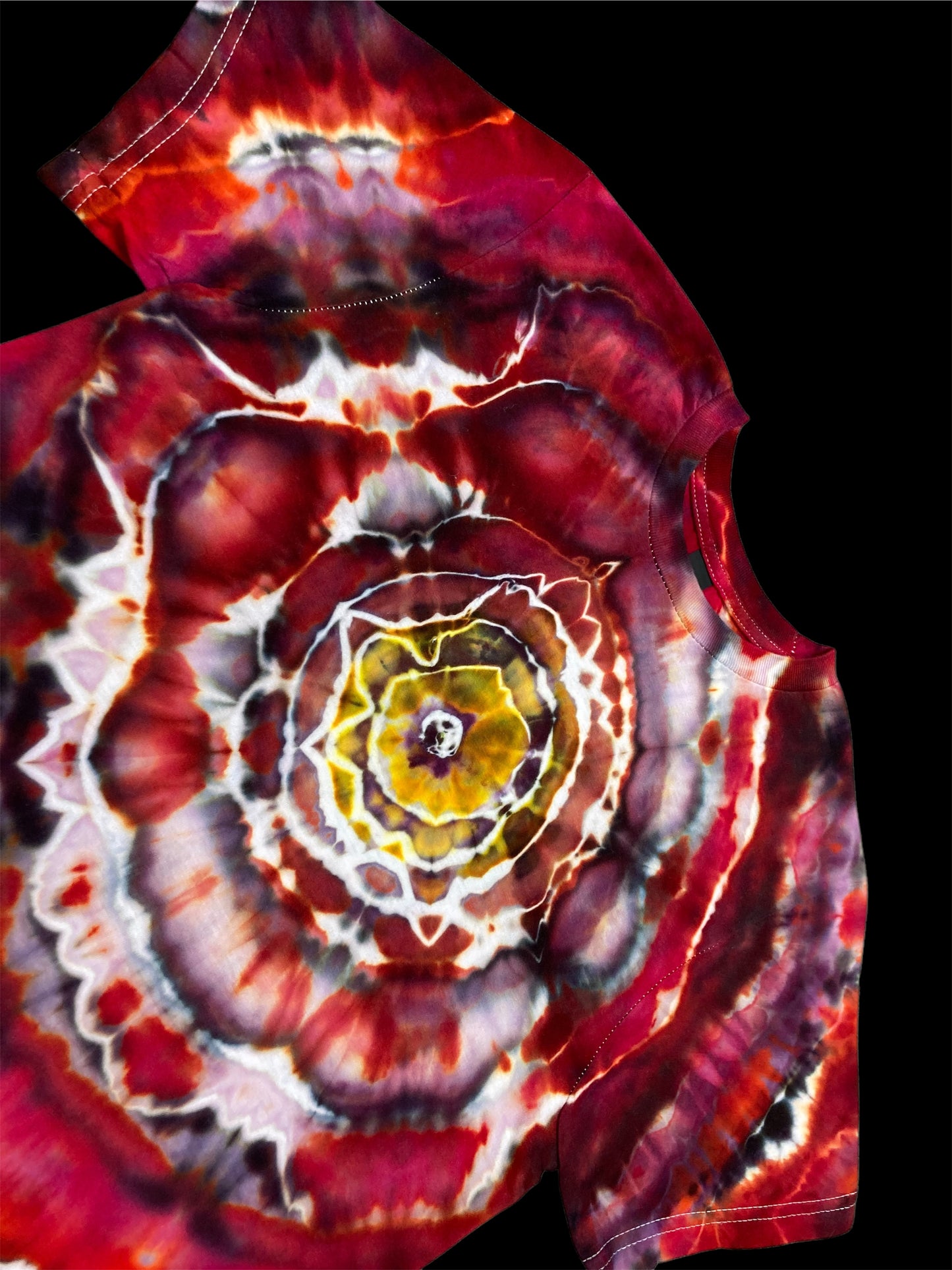 Cracked Red Geode Ice Tie Dye T Shirt