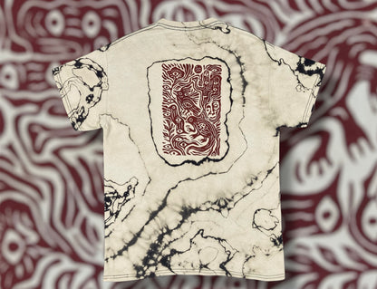 Abstract Midwest Reverse Tie Dye Block Printed T-Shirt
