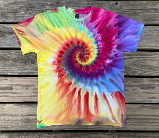 Gravity Spiral Ice Dyed Tie Dyed T Shirt